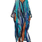 Women's Print Beach Caftan with Side Split, Ideal Coverup