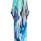 Women's Print Beach Caftan with Side Split, Ideal Coverup