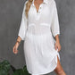 Women's V-Neck Long Sleeve Beachwear Cover Up with Drawstring
