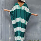Green V-Neck Print Beach Caftan: Women's Stylish Swimsuit Cover-Up