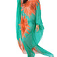 Flower Print Plus Size Beach Kaftan Dress: Side Split Cover Up