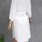 Women's V-Neck Long Sleeve Beachwear Cover Up with Drawstring
