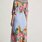 V-Neck Floral Beach Kaftan Dress: Swimsuit Cover Up