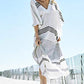 Plus Size V-Neck Striped Beach Kaftan Cover Up for Women
