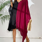 Women's V-Neck Swimsuit Coverup Black and Red Plus Size