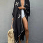Plus Size Tie-Dye Kimono Cover Up: Women's Swimsuit