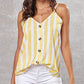 Yellow Striped V-Neck Cami Tank Top - Women's XXL