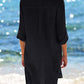 Long Sleeve Button-Down Beach Shirt Cover Up with Pocket for Women