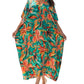 Floral Print Green V-Neck Kaftan Dress Bathing Suit Cover-Up