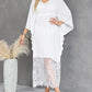 V-Neck Lace Hem Swimsuit Cover Up for Women's Beach Kaftans