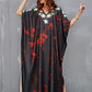 Ethnic Print Long Beach Kaftan for Women V-Neck Cover Up