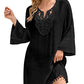 Long Sleeve Lace Tassel Bikini Cover Up Dress