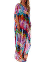 Plus Size Colorful Beach Kaftan Dress Chiffon Swim Cover Up