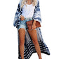 Dark Blue Tie Dye Kimono Cover-Up for Women