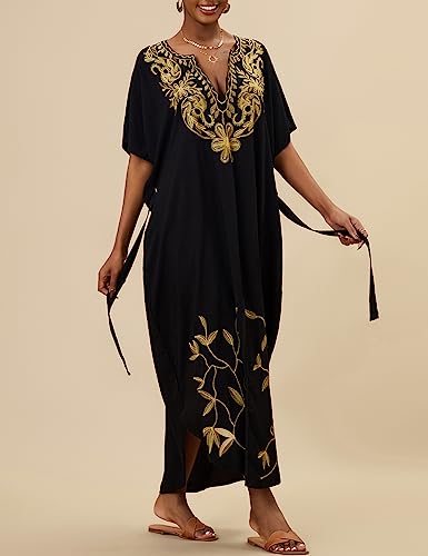 Women's Side Split Plus Size Kaftan Maxi Dress-Eddoyee