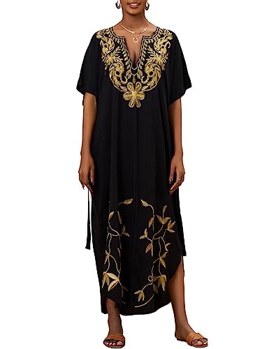 Women's Side Split Plus Size Kaftan Maxi Dress-Eddoyee
