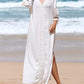 Women's Embroidered V-Neck Beach Caftan Dress