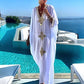 V Neck Beach Kaftan: Sexy Short Sleeve Swimsuit Cover Up