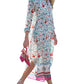 Chiffon Floral Print V-Neck Beach Kaftan Cover Ups for Women
