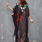 Ethnic Print Long Beach Kaftan for Women V-Neck Cover Up