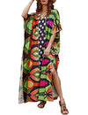 Women's V-Neck Caftan: Loose Beach Cover-Up Dress