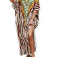 V-Neck Leopard Print Kaftan for Women Beach Cover Up