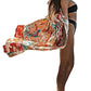 Flower Print Chiffon Long Sleeve Beach Kimono