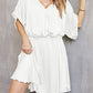 V-Neck Smocked Beach Tunic: Women's Solid Color Cover Up