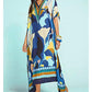 Plus Size Women's Long Beach Kaftan: Short Sleeve Swim Cover Up