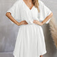 V-Neck Smocked Beach Tunic: Women's Solid Color Cover Up