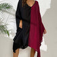 Women's V-Neck Swimsuit Coverup Black and Red Plus Size