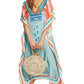 V Neck Beach Kaftan Short Sleeve Swimsuit Cover Up