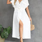 Casual Button-Down Beach Kimono for Women: Drawstring Waist
