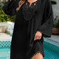 Long Sleeve Lace Tassel Bikini Cover Up Dress