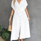 Casual Button-Down Beach Kimono for Women: Drawstring Waist