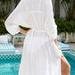 Women's Long Sleeve Beach Shirt Dress Swimsuit Coverup