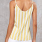 Yellow Striped V-Neck Cami Tank Top - Women's XXL
