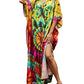 V-Neck Ethnic Print Plus Size Kaftan for Women Beach Cover Up