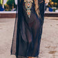 Embroidered Chiffon V-Neck Beach Kaftan Cover Up for Women