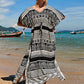 V-Neck Drawstring Kaftan Swimsuit Cover Ups for Women