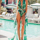 Long Sleeve Leaf Print Women's Beach Kimono Cover Up
