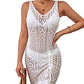 Sleeveless Crochet Swimwear Cover Up - Sexy Knit Dress