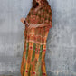 Women's V-Neck Print Kaftan: Beach Swimsuit Cover-Up"