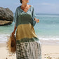 Tie Dye V-Neck Swimsuit Cover Up - Plus Size Beach Kaftans