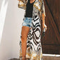 Zebra & Leopard Print Kimono: Women's Beach Cover-Up with Belt