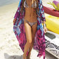 Print Kimono Cardigan: Women's Long Swimsuit Cover Up