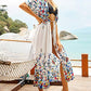 Floral Print Kimono: Women's Short Sleeve Beach Cover Up