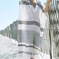 Plus Size V-Neck Striped Beach Kaftan Cover Up for Women