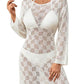 Long Sleeve Crochet Beach Cover Up - Sexy Beachwear