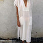 V-Neck Short Sleeve Beach Kaftan Cover Up for Women